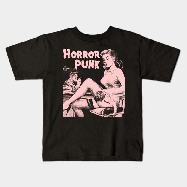 retro horror punk Kids T-Shirt by psninetynine